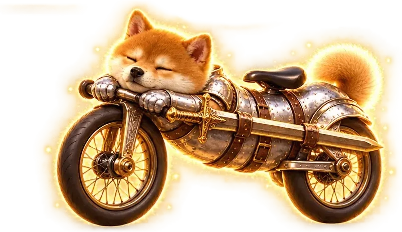 swordbike asleep on his handlebars